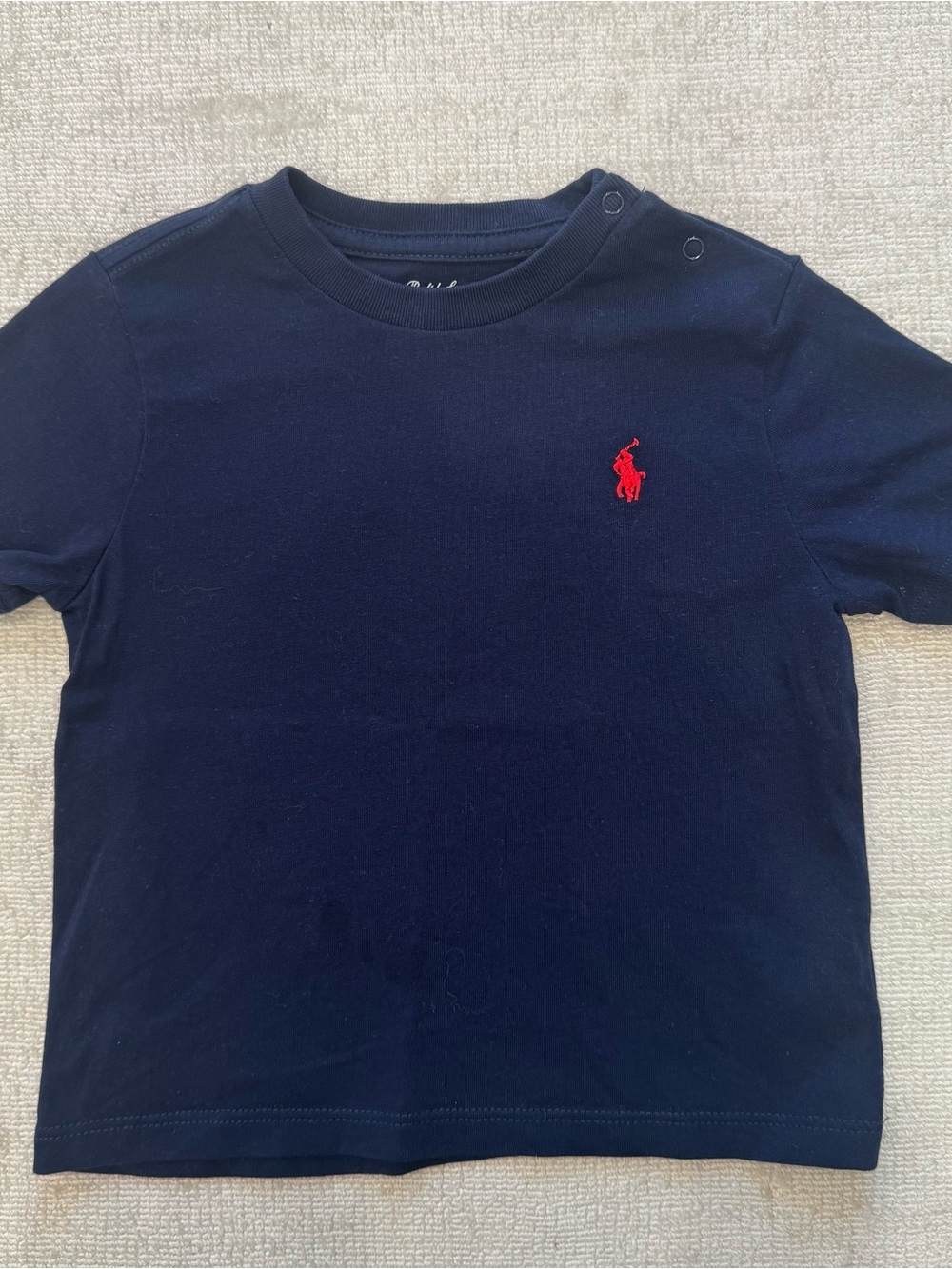 Ralph Lauren Navy Short-Sleeve Tee with Red Polo Pony - Kids